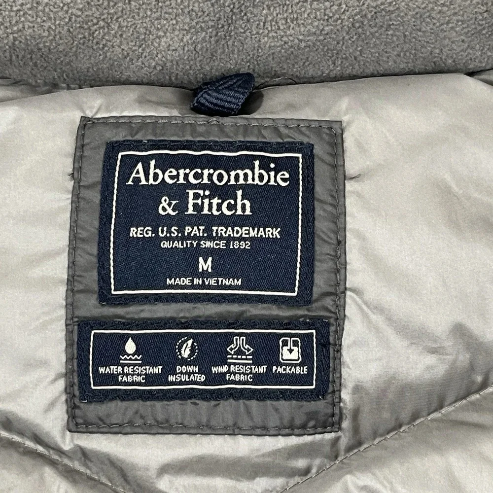 Abercrombie & Fitch Feather/Down Insulated Gray Jacket Women Medium Packable‎